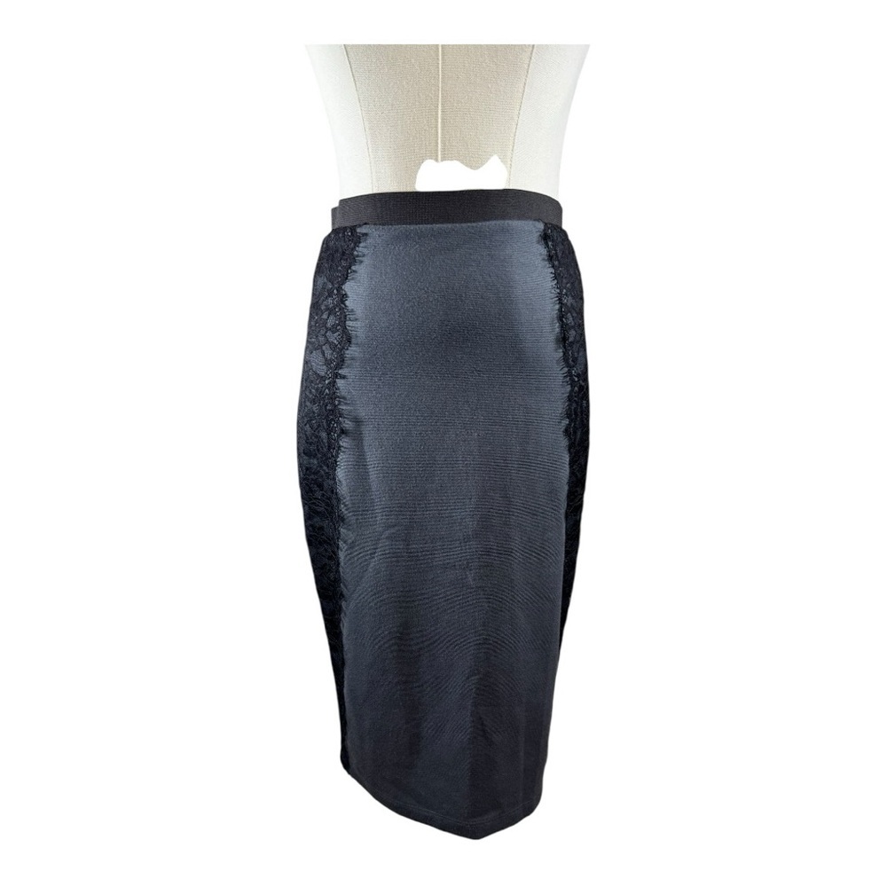 Velvet by Graham & Spencer Grey Lace Trim Pencil Skirt Size 4P